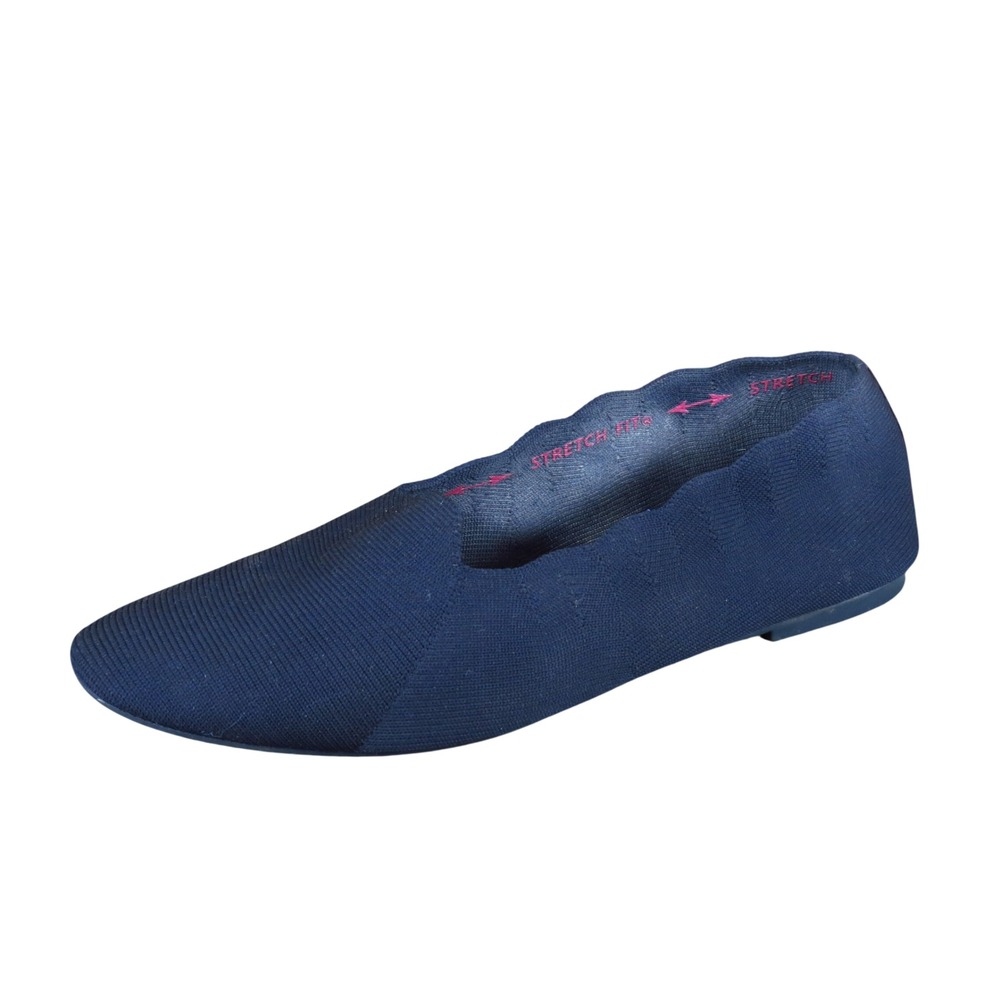 Skechers Cleo Women Flat Shoe Size 8 Walking Comfort Navy Blue Knit 44868TX